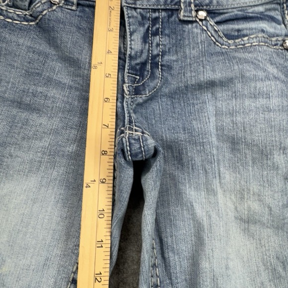 Paisley Sky Jeans Women's Size 4 Acid Wash Mid Rise Skinny Leg Denim Embellished - Picture 5 of 11